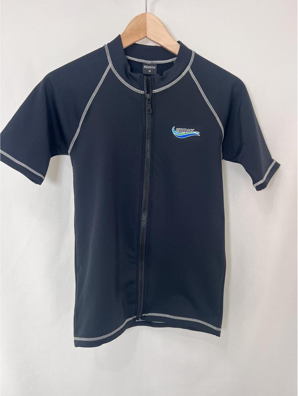 KODAK Youth Kids Full Zip Short Leeve Fleece Lined Rash Guard Size Medium
